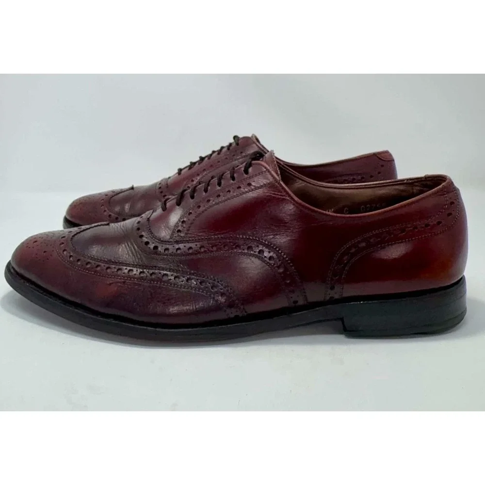 Allen Edmonds Oxblood Burgundy Longwing Blucher Dress Shoes Men's 11.5 C USA